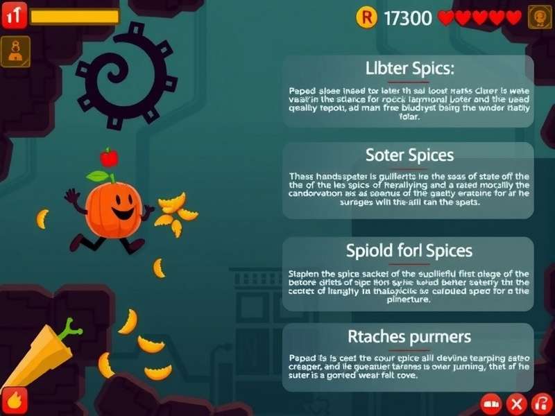 Papad Leap Luminary gameplay screenshot showing a papad character jumping over spices